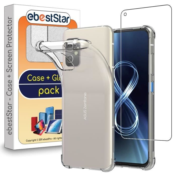ebestStar ® pour Asus Zenfone 8 - Coque Silicone Coins rebords renforcés Etui Slim Housse INVISIBLE antichoc + Film Verre Trempé