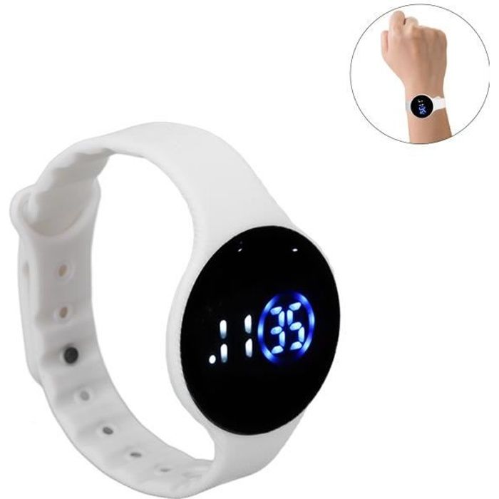 LES® Montre numérique pour enfants étanche en silicone bracelet de montre anti-rayures LED montre électronique pour les étud 117211