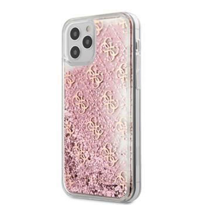 Coque Guess 4G Liquid Glitter pour iPhone 12 Pro Max rose
