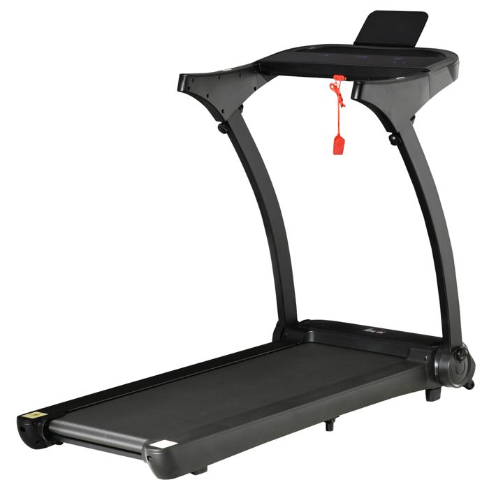 HOMCOM Tapis de course électrique pliable 1-14 km/h 550W tapis roulant écran LED support de téléphone bande extra-large antidérapant