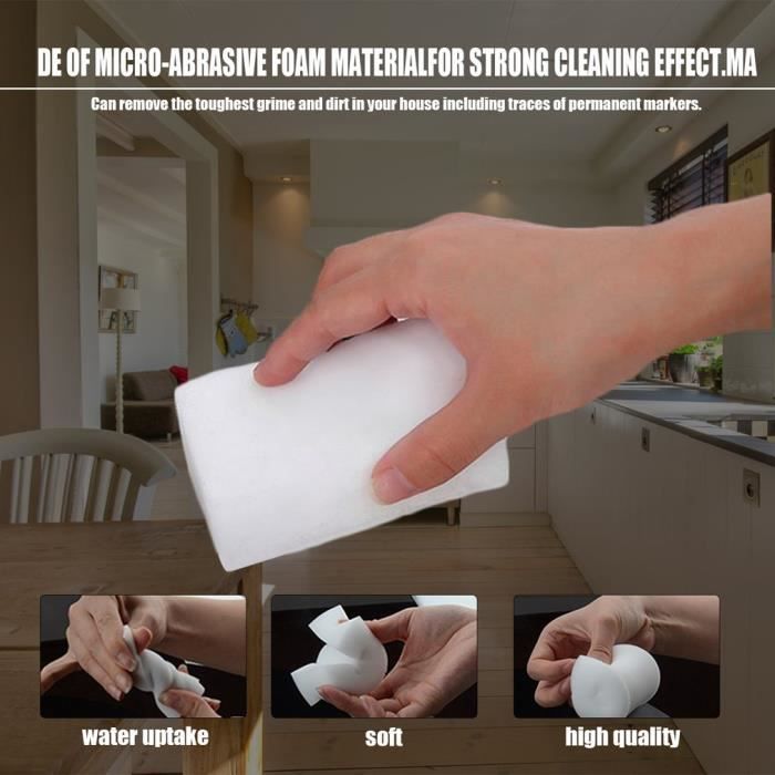 10PCS Magic Sponge Eraser Cleaner, Nano éponge nettoyant multifonction pour voiture murale de bureau