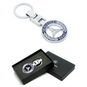Marques Nouveaux Mercedes Benz avec boîte-cadeau de voiture Porte-clés Porte-clés Métal Chrome