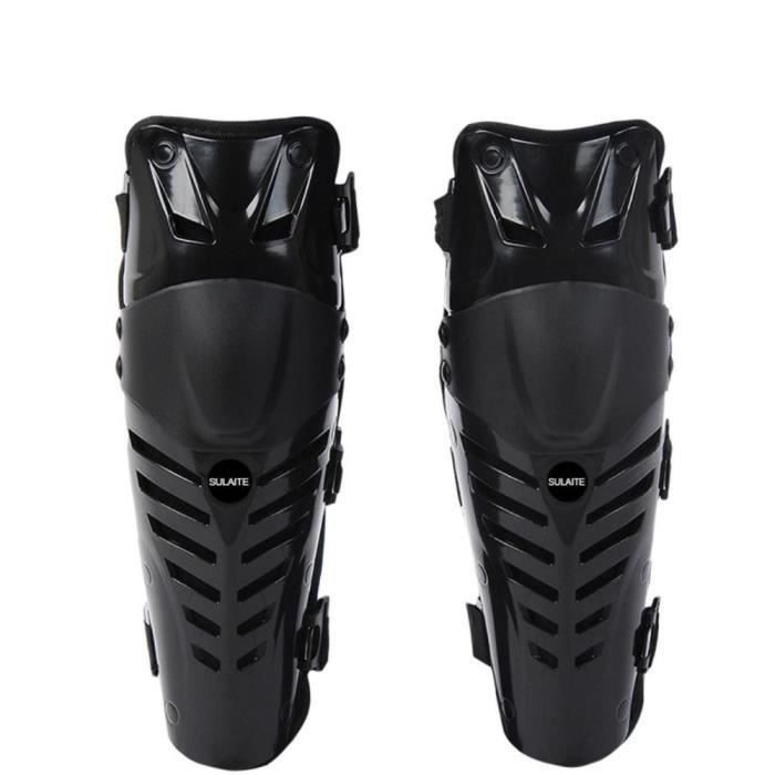 PROTEGE-CHEVILLES - CHEVILLERE,Genouillères à coque dure EVA professionnelles avec protège tibia pour moto patinage - Type Black