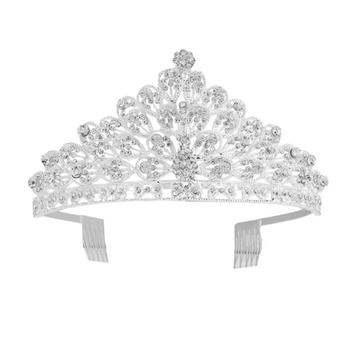 1 PC mariée mariage peigne couronne Festival alliage paon coréen strass tête décor ornement BROSSE MANUELLE - PEIGNE
