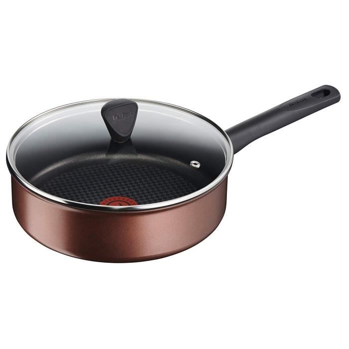 TEFAL G1083202 Resource Sauteuse 24 cm + Couvercle Marron - Tous feux dont induction