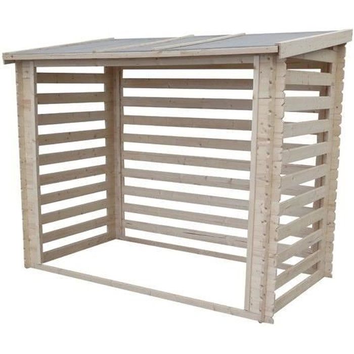 Bûcher 2,63 m² en sapin FSC - 235x130 cm