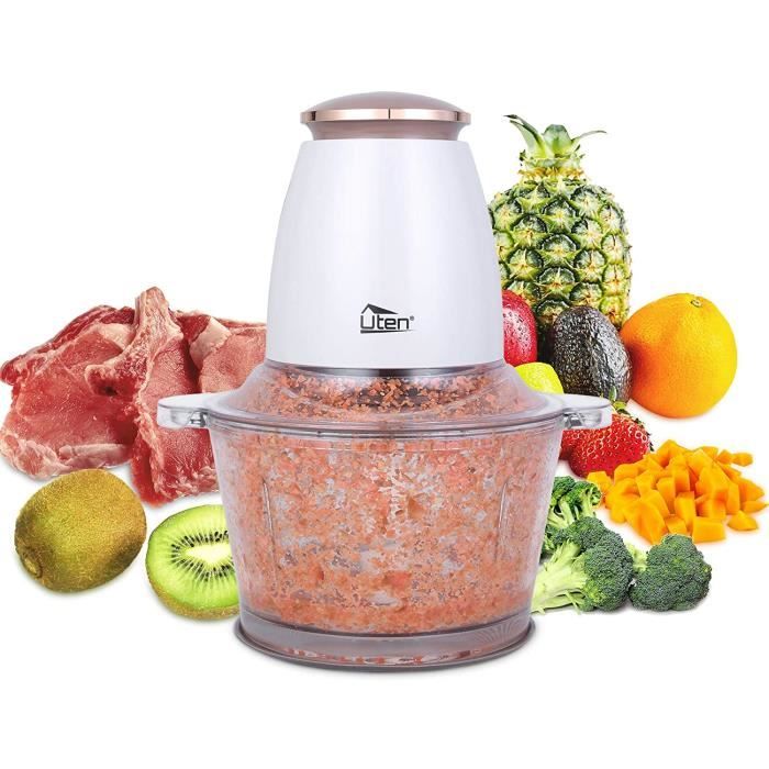 Hachoir Electrique - Uten - Hachoir à Viande Avec Lames Amovibles, Hachoir à Viande éLectrique 1500ML