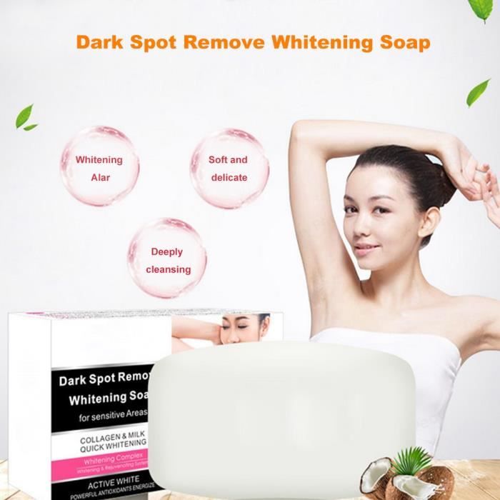 environ 110g ,Ingrédients naturels savon blanchissant Action anti-âge éclaircissante et exfoliante pour le corps à base d’huile de