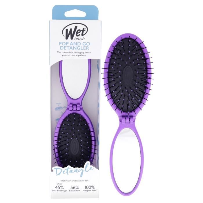 Brosse démêlante Pop and Go - Violet de Wet Brush pour unisexe - 1 Pc Brosse à cheveux