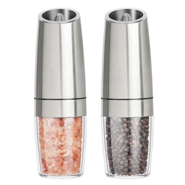 JSF36829-Ustensile de cuisine,Moulin à poivre électrique en acier inoxydable, 2 pièces, à Induction automatique, pour sel et - Typ