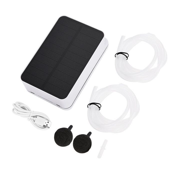 DEWIN Pompe à air à énergie solaire pour étang d'aquarium Pond Pond Volume d'air 0,3 L / min Panneau solaire 5V 1,45W