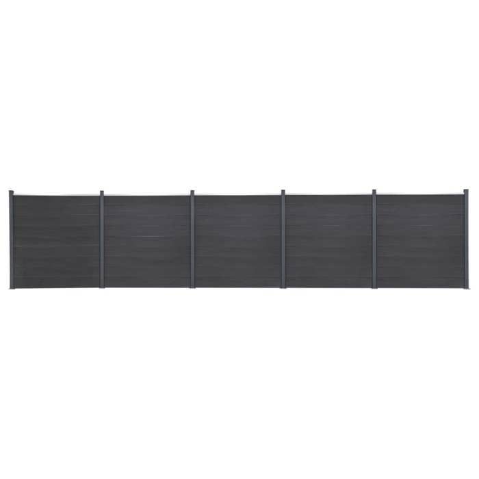 Vidaxl Ensemble de Panneaux de Clôture Mur de Clôture Barrière avec Poteau Bordure de Jardin Patio Terrasse Gris 872x186 3211835