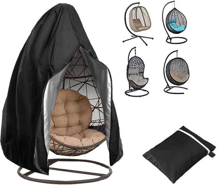 Housse de chaise suspendue de patio - Housse de chaise balançoire oeuf cocon zippée - 190x115 cm