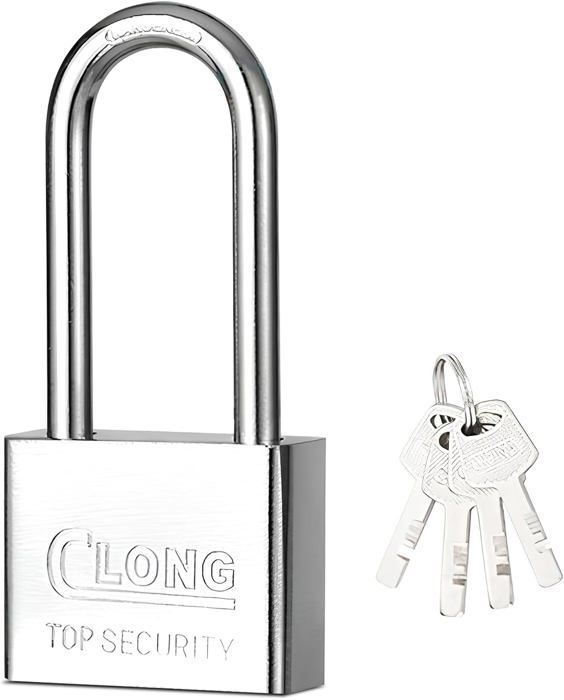 Rolson 66506 Cadenas à Anse Longue 50mm - Lot De 2 Avec 3 Clés