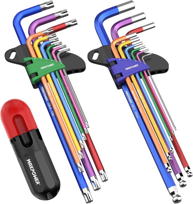 Jeu De 9 Clés Allen Sphériques Colorées - 1,5 à 10 Mm - Acier Cr-V - Pour Vélo, Meubles, Bricolage