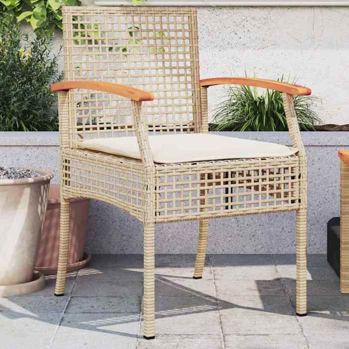 vidaXL Lot de 2 Chaises de Jardin Coussins Sièges de Patio Meubles de Terrasse Arrière-cour Extérieur Beige Résine 366249