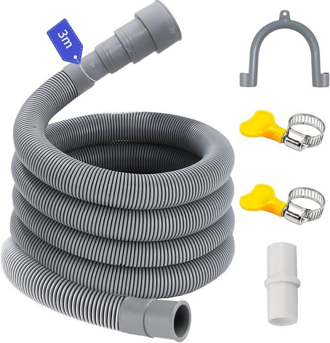 Rallonge Tuyau Machine à Laver 6 M - Adaptateur 4 Tailles (20/24/30/38 Mm) - Pour Lave-linge, Lave-vaisselle, Climatiseur