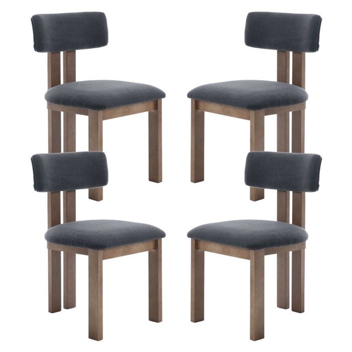 Chairus Chaise de Salle à Manger Lot de 4 Chaise Salle à Manger Chaise de Cuisine en Bois pour Salon et Salle de Séjour Lin Gris
