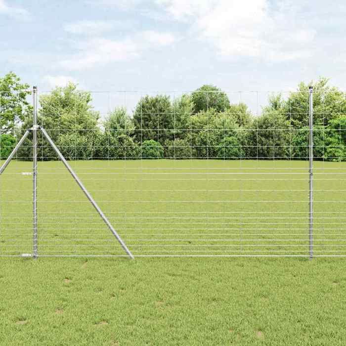 vidaXL Poteau de clôture. Galvanisé 50 x 15 m Acier 3351465