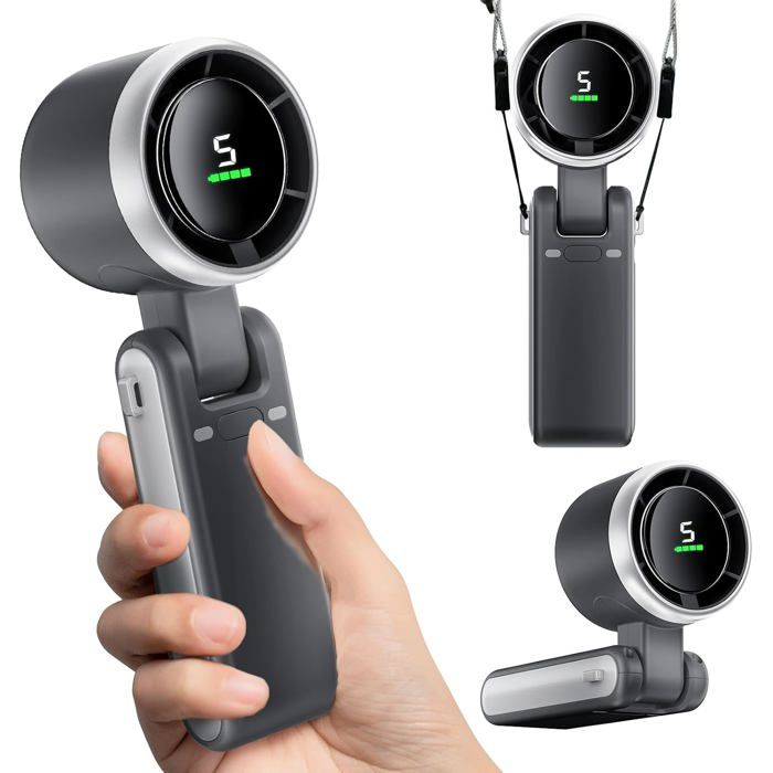 Ventilateur portable - XVX - Mini Venti Turbo - 50000 tr/min - 5000 mAh - 5 vitesses réglables - Xvx