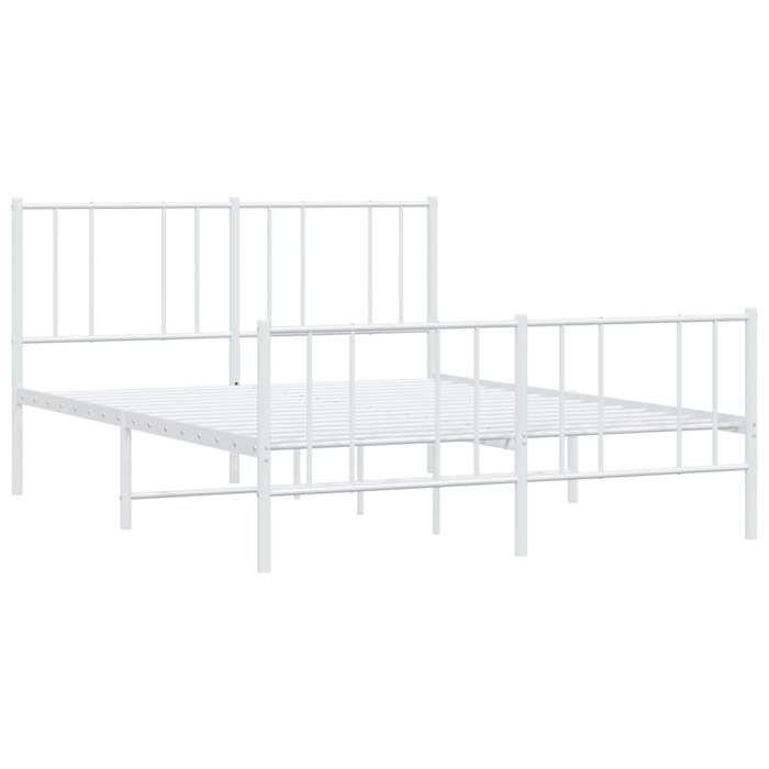 Cadre de lit - VIDAXL - LEMON - Métal - 140x190 cm - Blanc