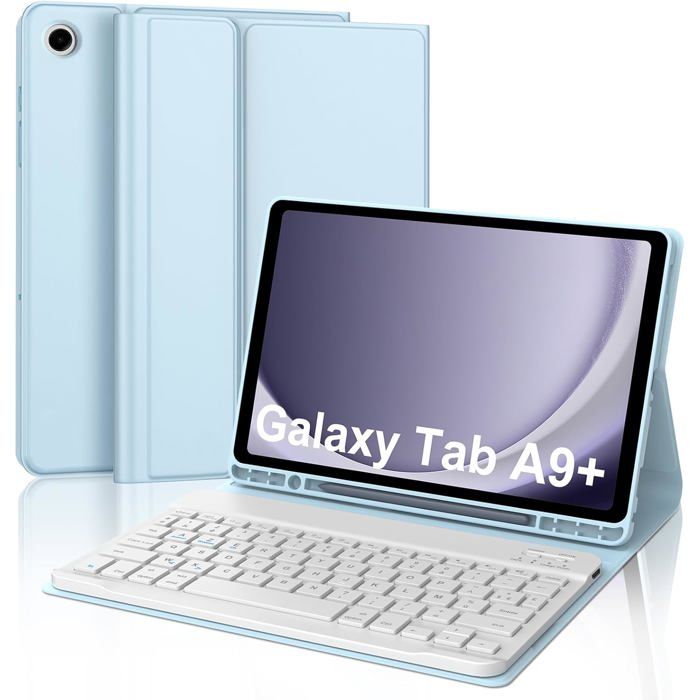 Coque Clavier pour Samsung Galaxy Tab A9+/ Tab A9 Plus 2023 11 AZERTY Français Clavier Détachable pour Samsung Galaxy Tab A9 Plus