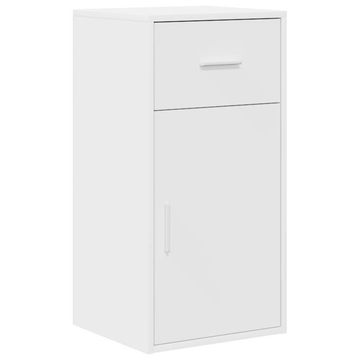Buffet bas en MDF - vidaxl - Blanc - Rectangulaire - Finition mate - 1 porte - Tiroir intégré - À monter soi-même