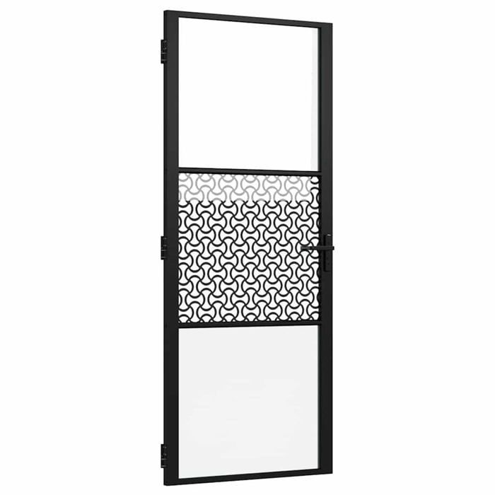 Porte en verre moderne - vidaXL - Noir - Verre trempé - Aluminium - 83x2015 cm - Mécanisme de verrouillage
