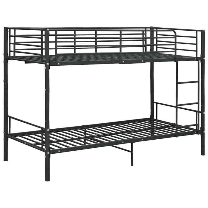 Noir 90 x 200 cm - Lit métal - Charge maximale 150 kg - Lit superposé - matelas non inclus - noir métal 90x200 cm 005_513209