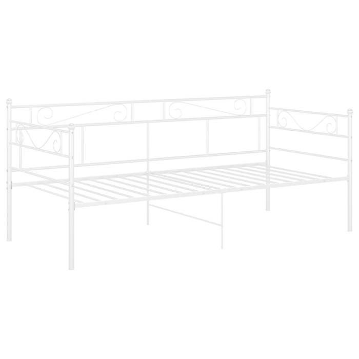 Blanc 90 x 200 cm - Lit métal - Charge maximale 150 kg - Cadre de canapé-lit - matelas non inclus - blanc métal 90x200 cm 005_732837
