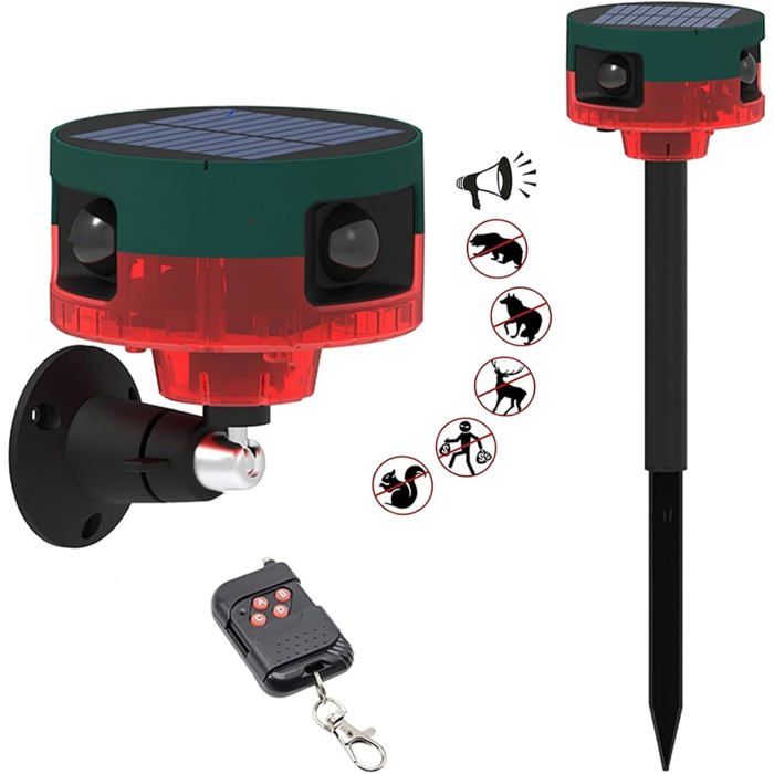 Alarme anti-aboiements chien détecteur mouvement 129 dB extérieure télécommande sans fil 13 sons XVX