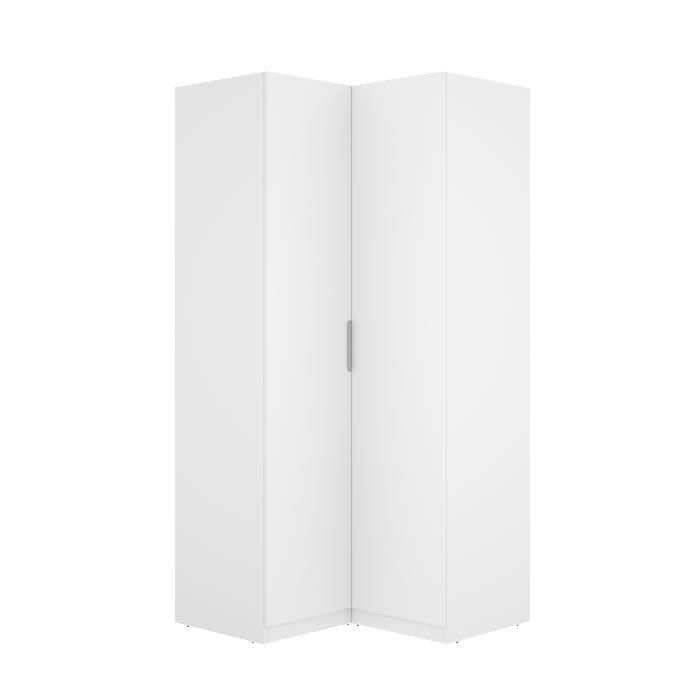 Armoire dangle placard de rangement à 2 portes battantes coloris blanc - Hauteur 203 5 x Longueur 95 x Profondeur 97 cm