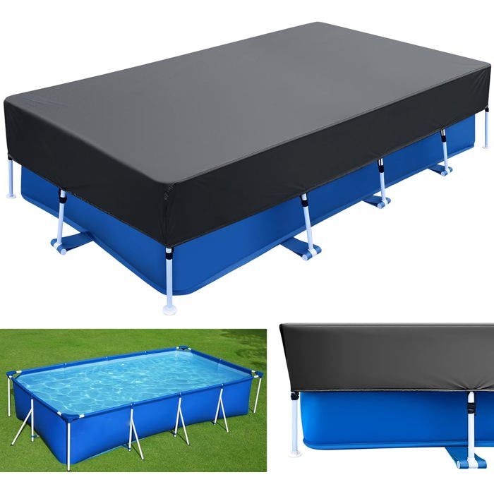Couverture d’abri pour piscine hors sol et spa – Étanche à l’eau et à la poussière – Dimensions 185 x 145 x 30 cm – Forme rectangu
