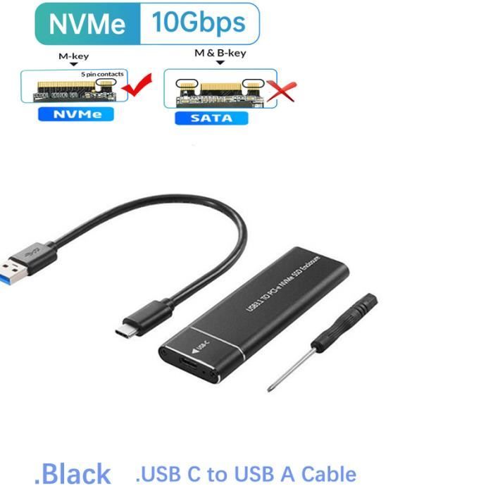 1 PCS Boîtier Adaptateur SSD M.2 Vers Type-C M2 NVME Boîtier