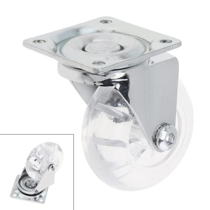 Roue à Roulettes Noire Transparente 3 Pouces Avec Roulement 608ZZ - Silencieuse Et Glissante Pour Chariot à Bagages