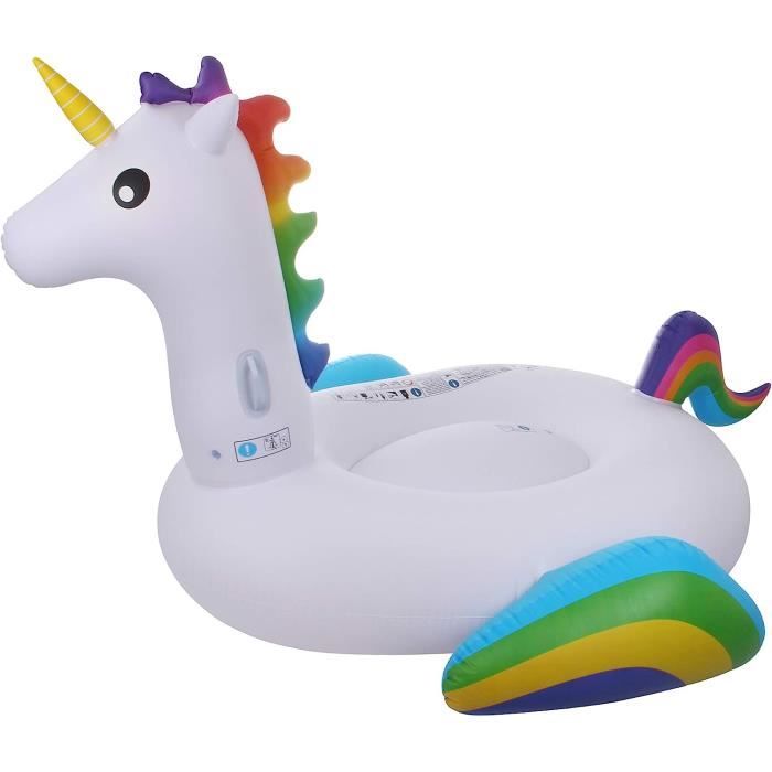 ACTOYS Matelas Gonflable Licorne 150 Cm – Bouée Piscine Avec Double Poignée – Charge Max 100 Kg – Adultes Et Enfants