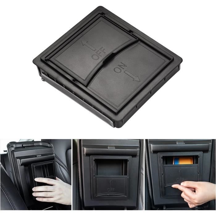 Organisateur Console Centrale Tesla Model 3 & Y 2021 - Boîte Rangement Accoudoir Avec Plateau Coulissant Noir