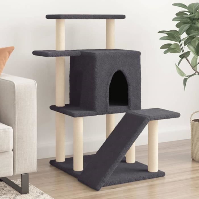 "SOLDE" Arbre à chat Contemporain - CSY - avec griffoirs en sisal gris foncé 97 cm 325508