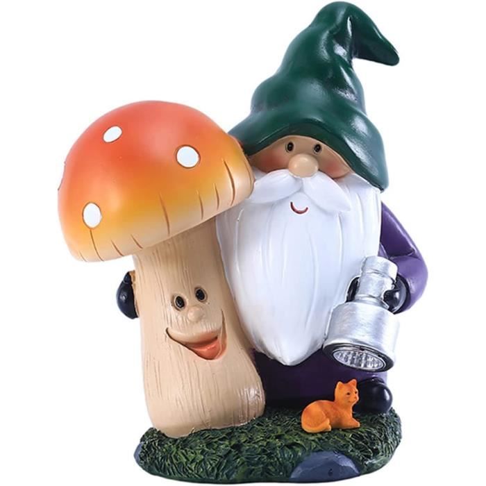 Figurine Ancienne Nain De Jardin Tenant Un Râteau - En PVC, Occasion (Titi Et Gros Minet)