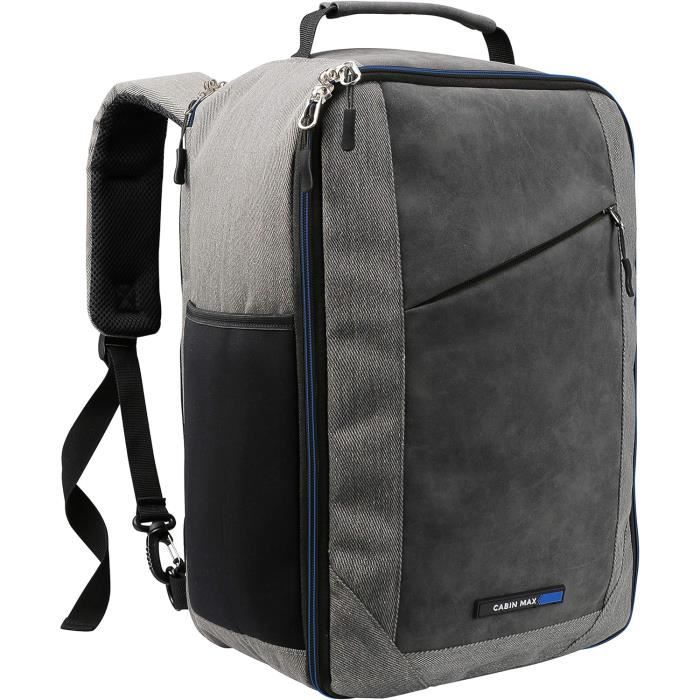 Sac a dos voyage valise cabine Cabin Max Manhattan Stowaway XL pour Ryanair 40x20x25 Blue Detail Carry On