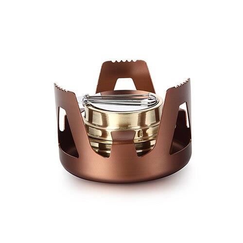 Famgee Mini réchaud à alcool portable d'extérieur pour randonnée, camping, survie – Doré