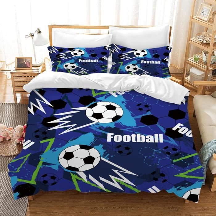 Housse De Couette Football Parure De Lit Sport Football Motif Pour