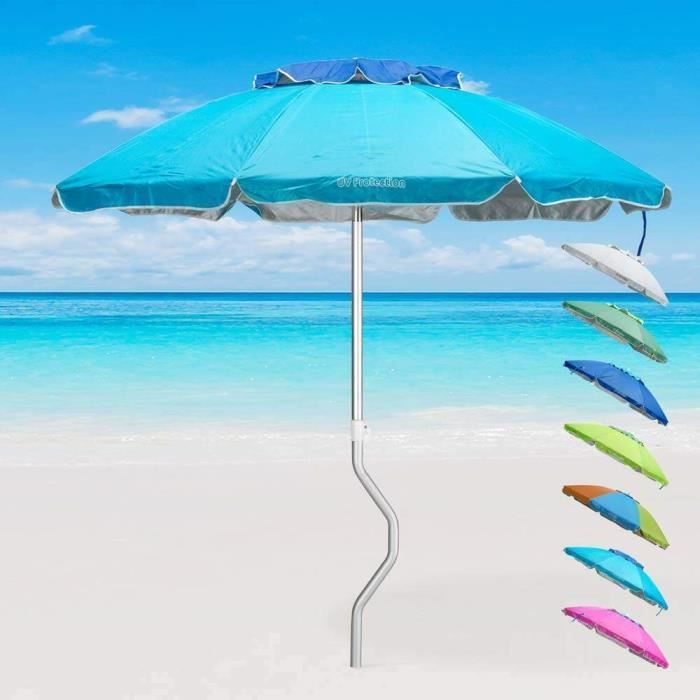 Parasol De Plage Turquoise Aluminium Leger Visser Protection Uv Girafacile 0 Cm Turquoise Cdiscount Jardin