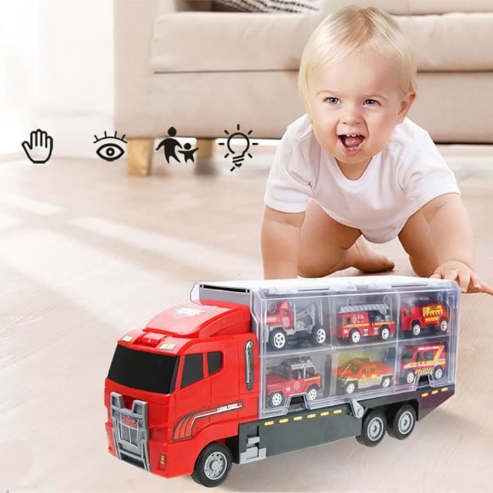 Camion Transporteur de Voitures avec 6 Mini Voitures en Métal Camion pour  Enfant Garçons Filles (Rouge) - Cdiscount Jeux - Jouets