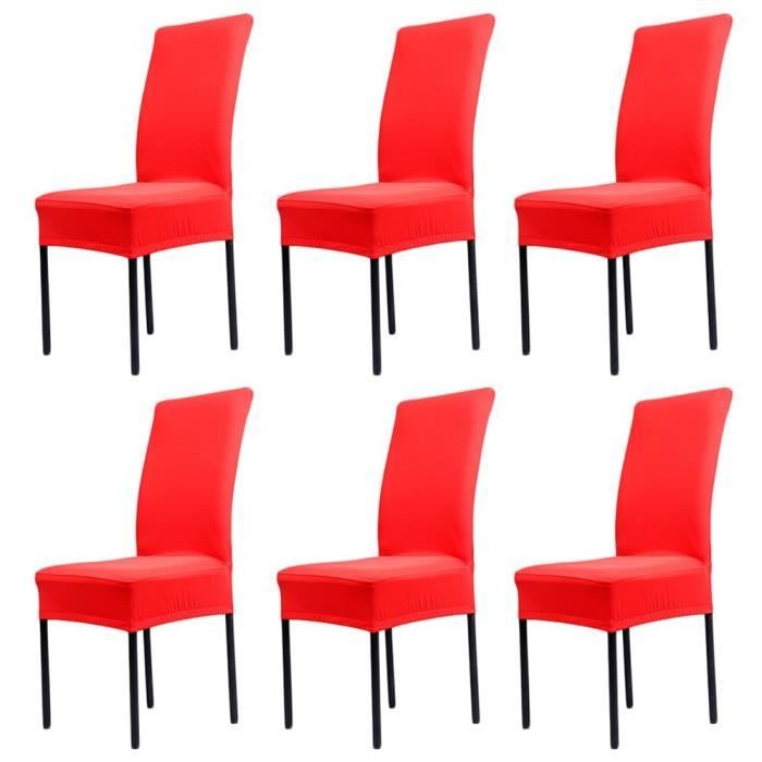 Housse de chaise extensible rouge - Achat / Vente pas cher