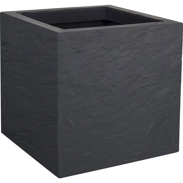 EDA Pot de fleurs Carré 30 cm - Volcania Up - 21 L - Intérieur/Extérieur -Décor Pierre- 295 x 295 x H. 295 cm