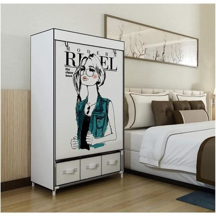 Armoire simple avec tiroir de rangement Armoire de rangement pliable