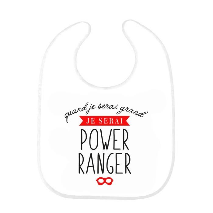 Bavoir Bebe Imprime Citation Naissance Humour Quand Je Serai Grand Je Serai Power Ranger Ref0394 Cdiscount Puericulture Eveil Bebe