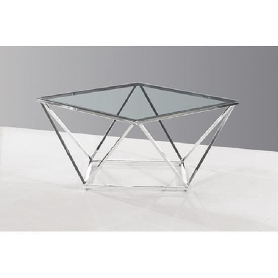 Table Basse Design Et Moderne Pyramide En Verre Transparent Et