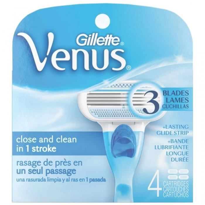 Gillette Venus Standard Lames de Rasoir pour Femme par 4 Recharges (lot de  2 soit 8 recharges) - Cdiscount Au quotidien